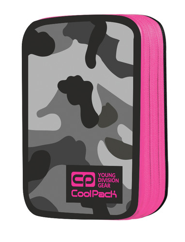 COOLPACK Piórnik z wyposażeniem JUMPER CAMO PINK NEON A363